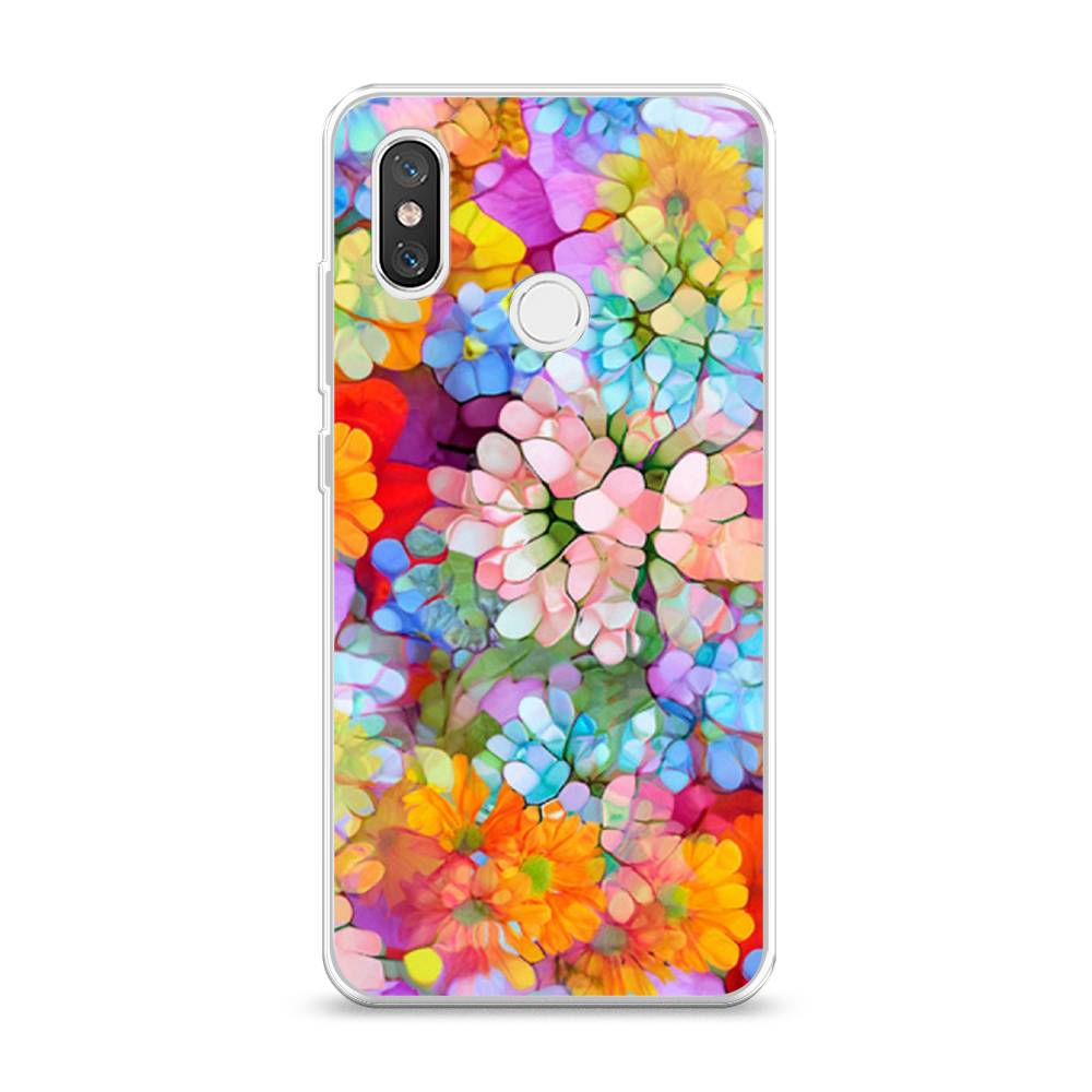 

Чехол на Xiaomi Mi 8 "Цветы витраж", Оранжевый;розовый;голубой, 33550-3