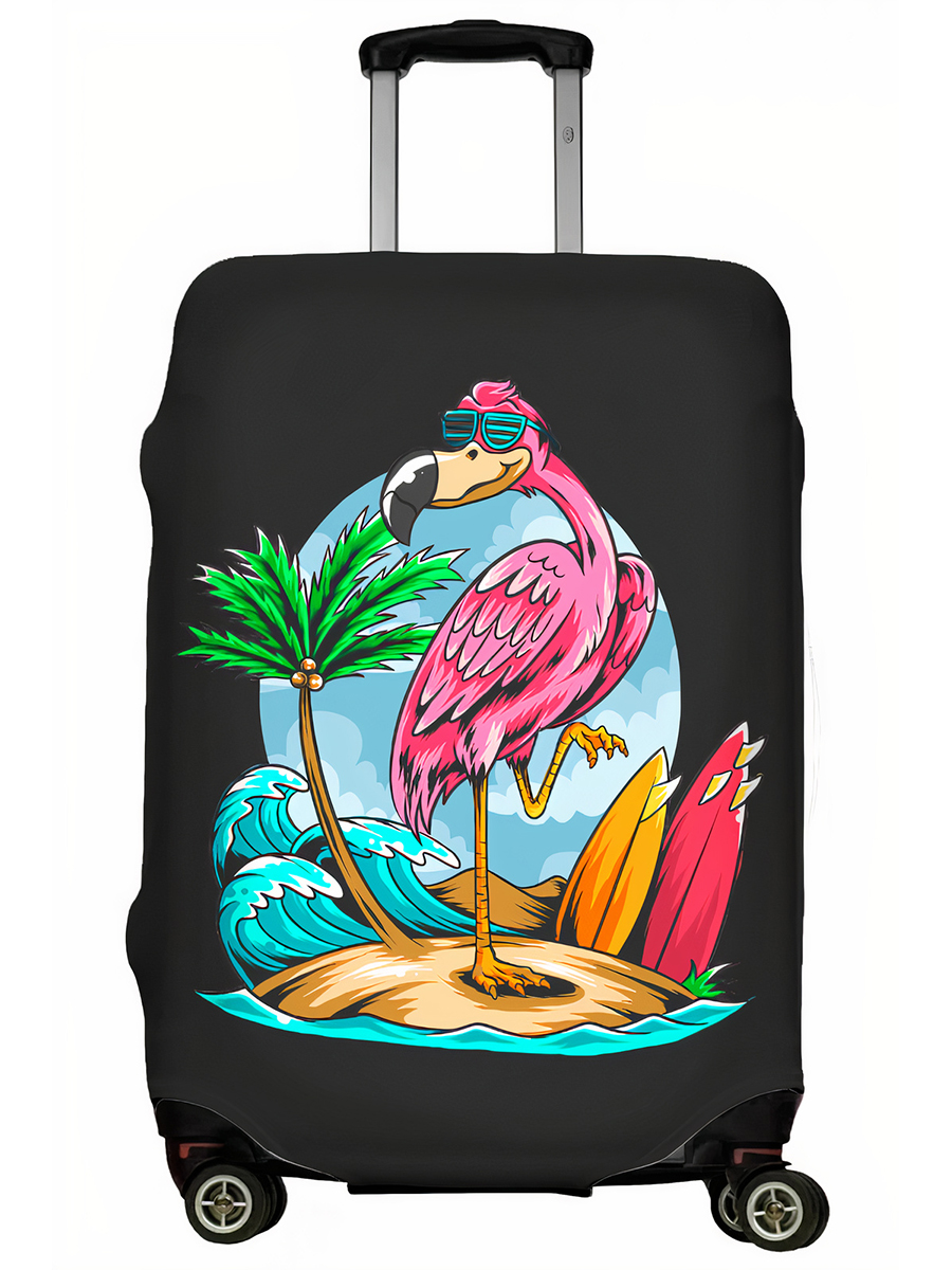 фото Чехол для чемодана lejoy lj-case-361 фламинго и серф, р. m