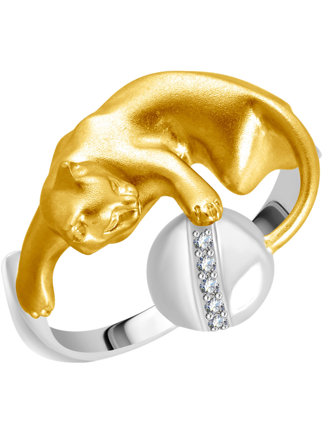 Кольцо из желтого золота с бриллиантами р. 18 Альдзена K-24030_18