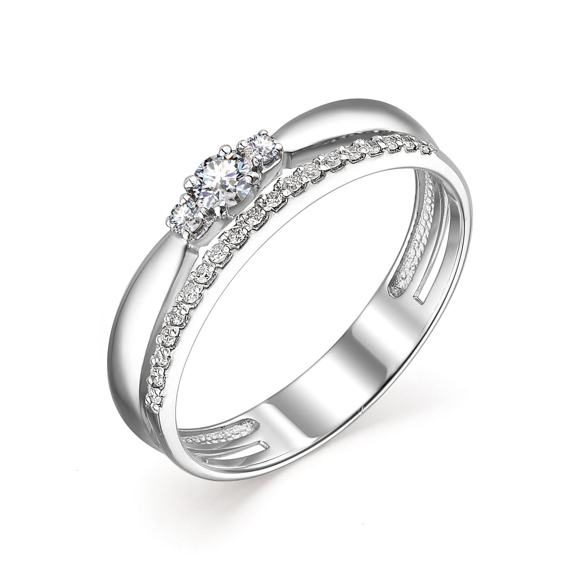 

Кольцо из белого золота без вставки р. 16 Алькор 13627-200_16, 13627-200_16