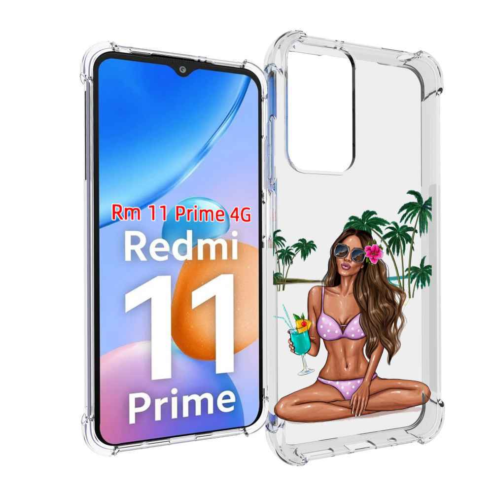 

Чехол MyPads Гавайская-девушка женский для Xiaomi Redmi 11 Prime 4G, Прозрачный, Tocco