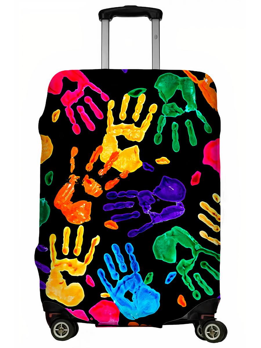 фото Чехол для чемодана lejoy lj-case-368 разноцветные ладони, р. m