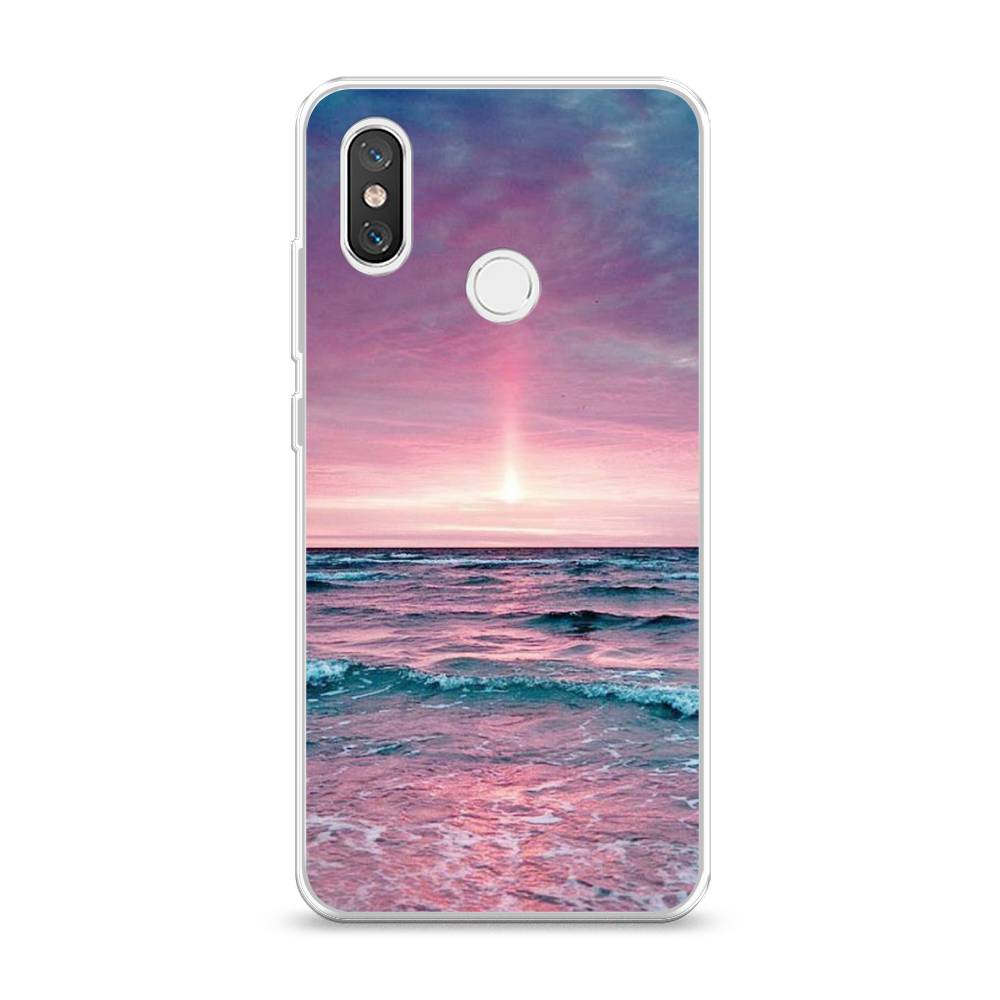 

Чехол на Xiaomi Mi 8 "Восход 3", Розовый;голубой, 33550-2