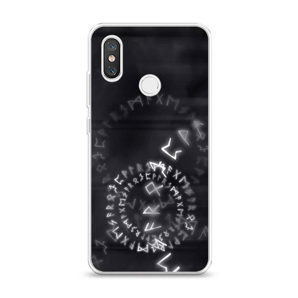 

Чехол на Xiaomi Mi 8 "Руны", Серый;черный, 33550-3