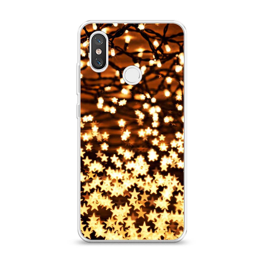 

Чехол на Xiaomi Mi 8 "Новогодняя гирлянда", Золотистый, 33550-5