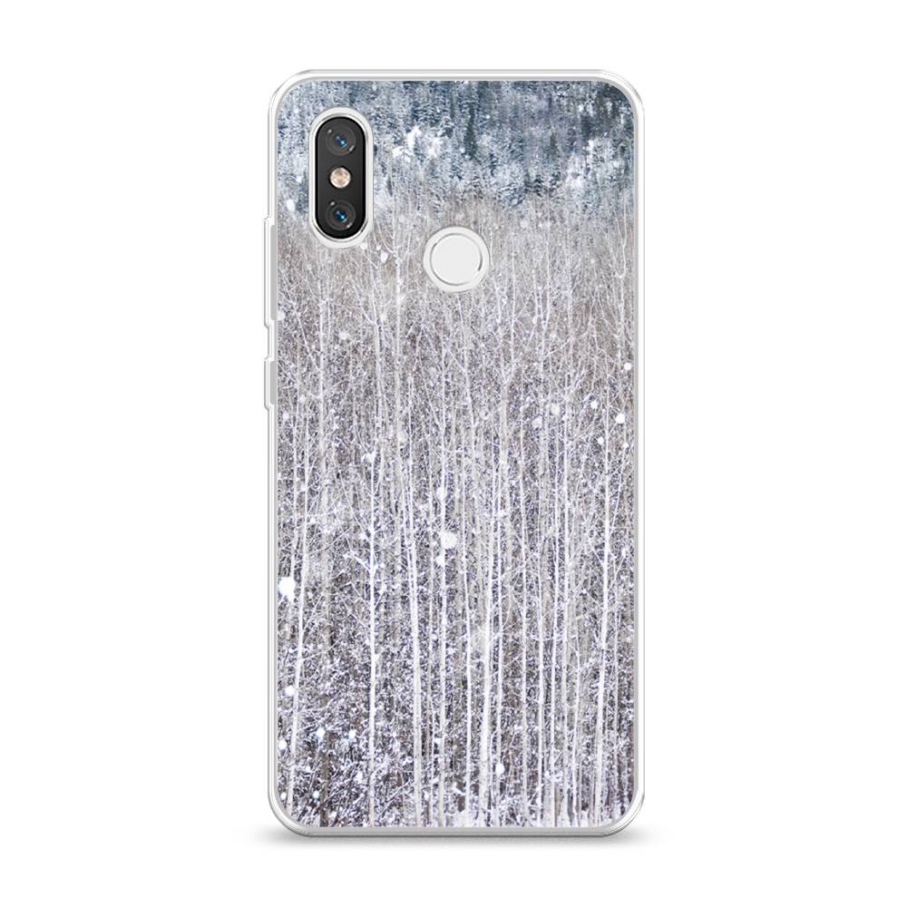 

Чехол на Xiaomi Mi 8 "Снежный лес", Бежевый;серый;белый, 33550-5