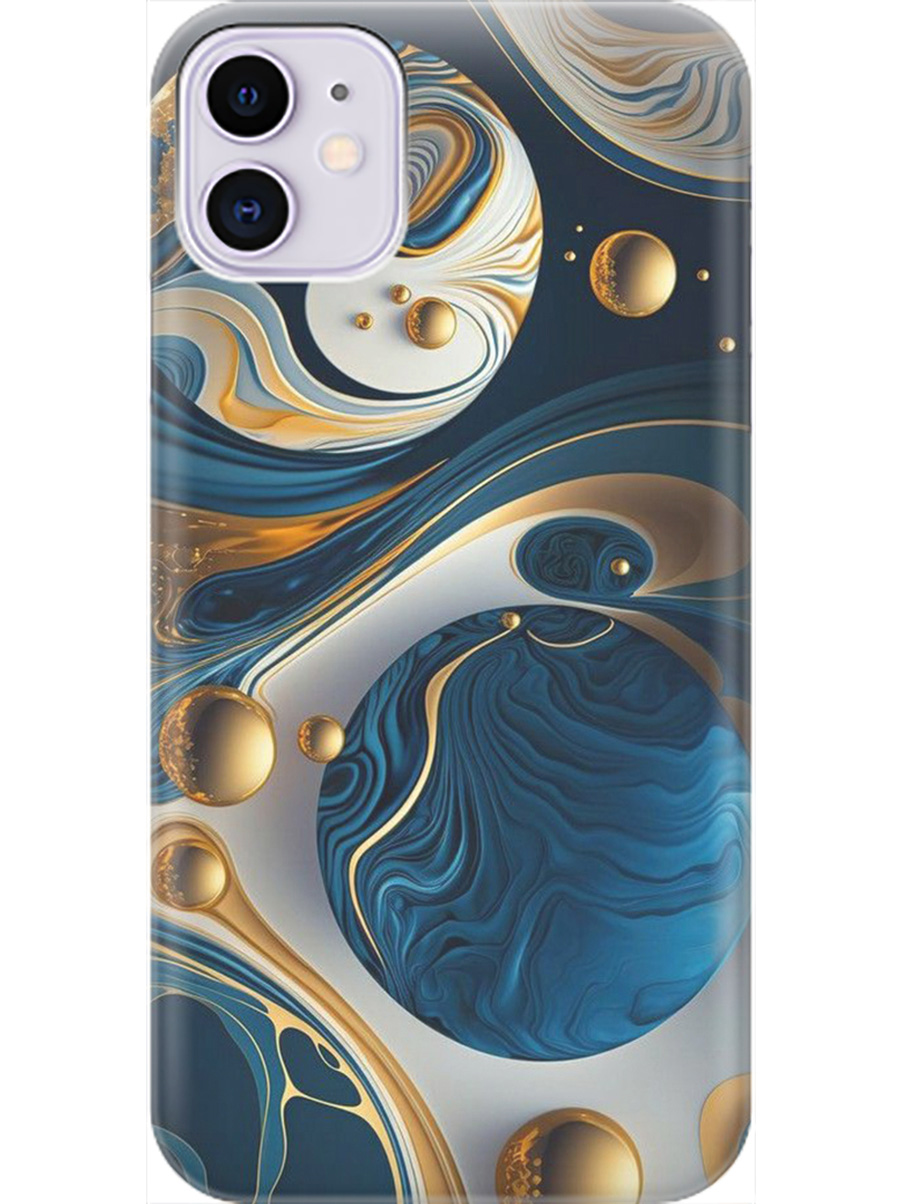 

Силиконовый чехол на Apple iPhone 11 с рисунком "Сине-золотые фигуры" прозрачный, Желтый;синий, 20000889