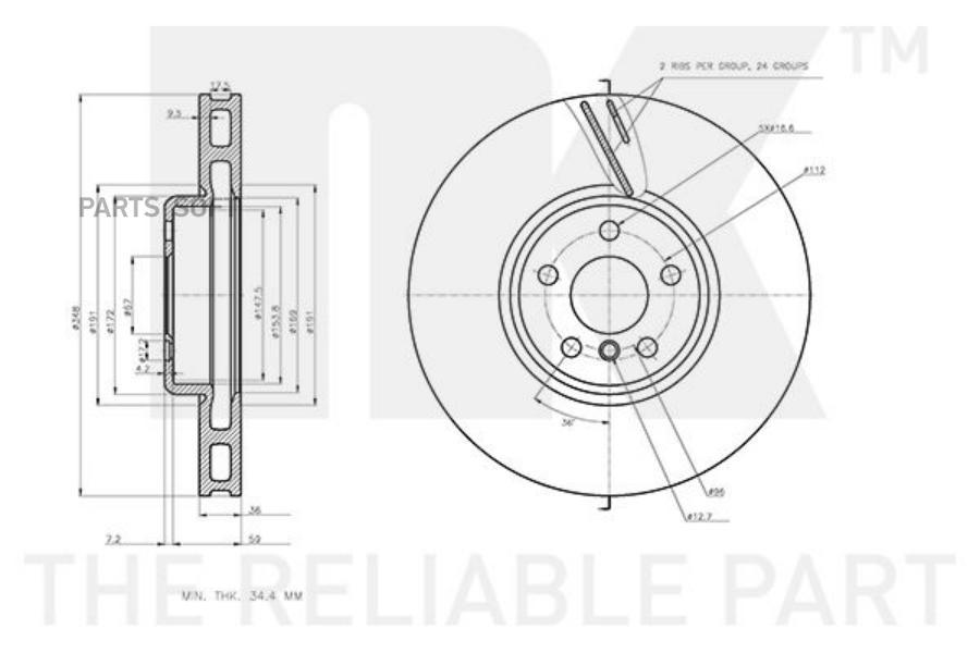 

Диск тормозной BI-METALIC Nk 3415128