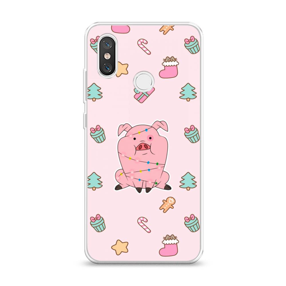 

Чехол на Xiaomi Mi 8 "Розовая свинка", Розовый;зеленый, 33550-5