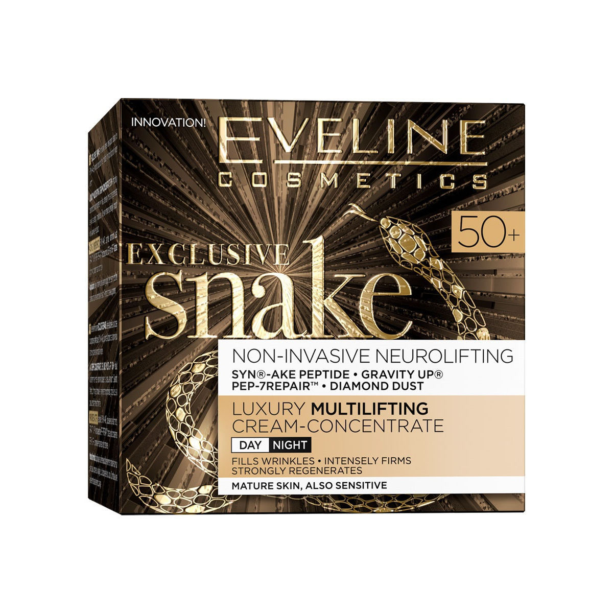 фото Крем-концентрат для лица eveline cosmetics exclusive snake мультилифтинг 50+ лет 50 мл