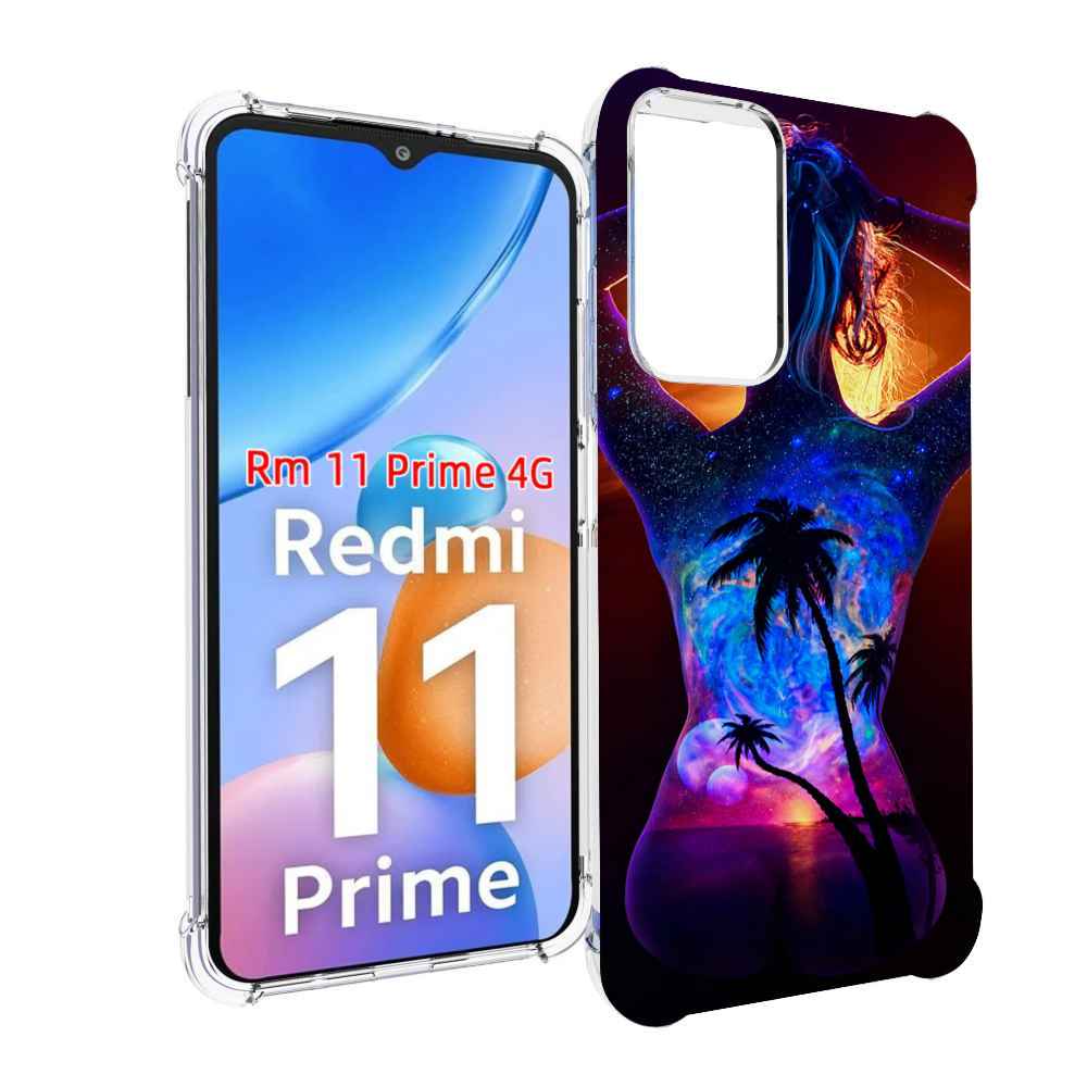 

Чехол MyPads Девушка-и-пальмы женский для Xiaomi Redmi 11 Prime 4G, Прозрачный, Tocco