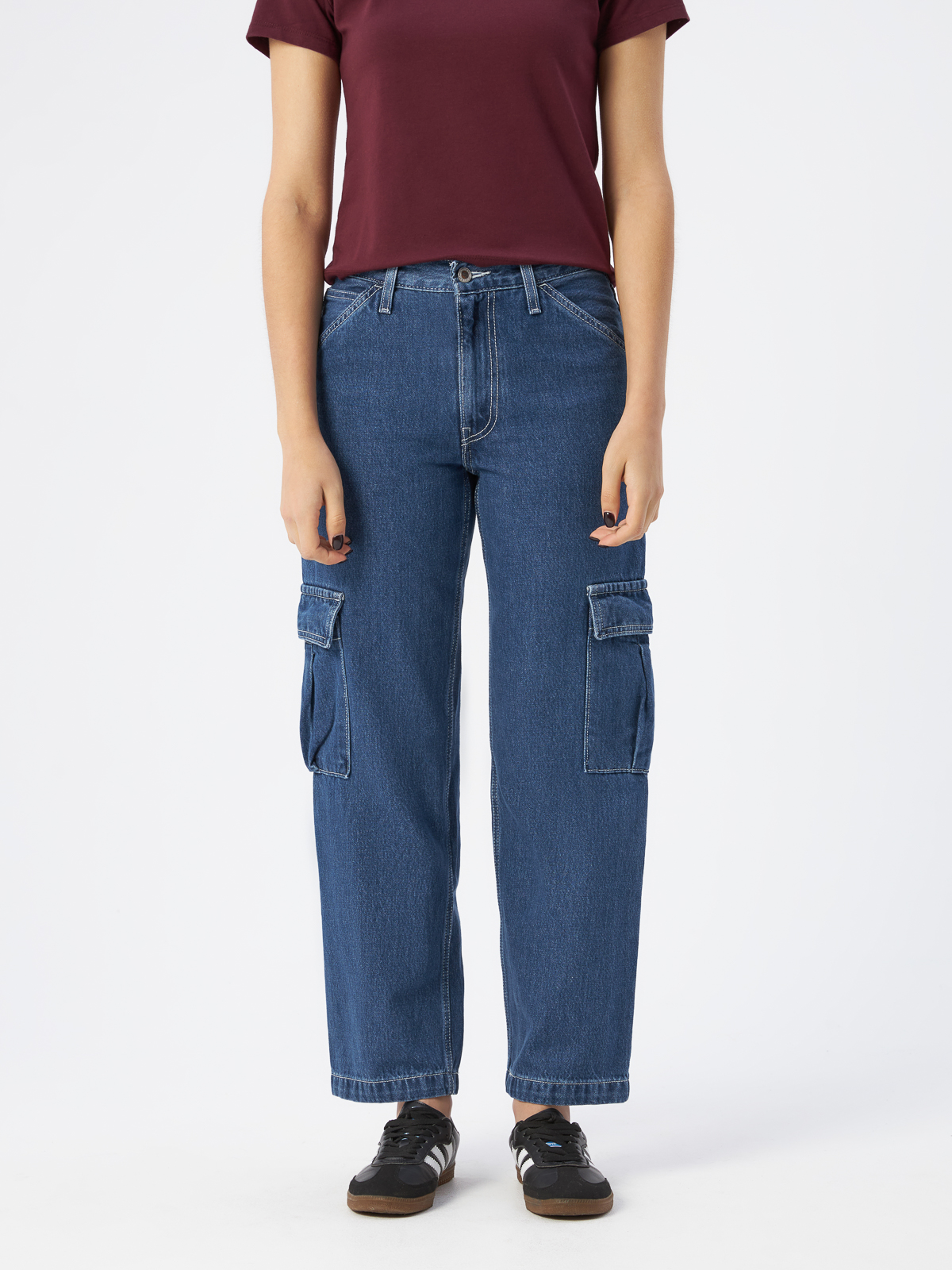 

Джинсы женские Levi's A4708-0001 синие 30-31, Синий, 94 Baggy High Rise Cargo Jeans
