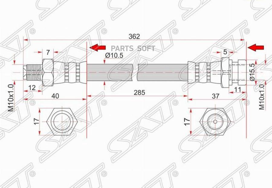 

Шланг Тормозной Передний Левый (Таиланд) Mmc Canter 93- (Диск) Sat арт. ST-MB295681