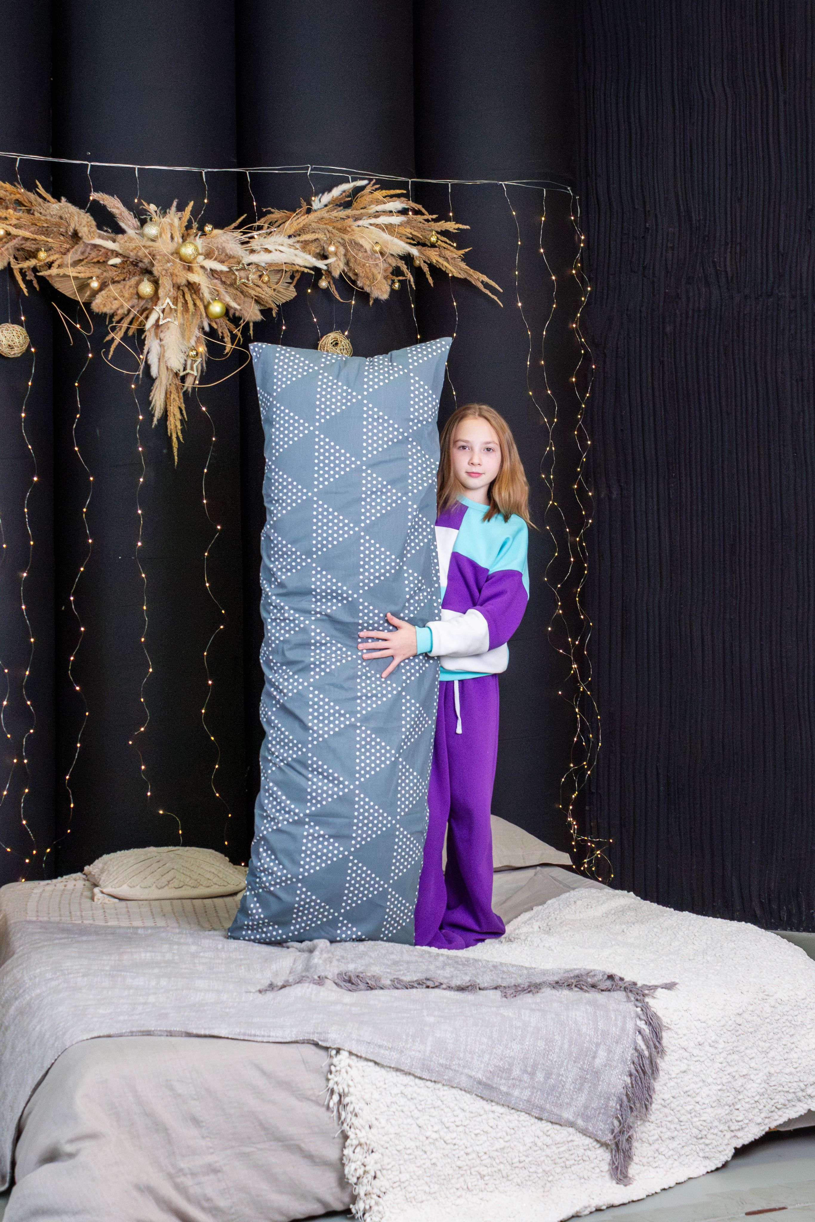 

Подушка обнимашка PLAYWOODS Дакимакура 150х45 см Вивеа серый, pillowlong