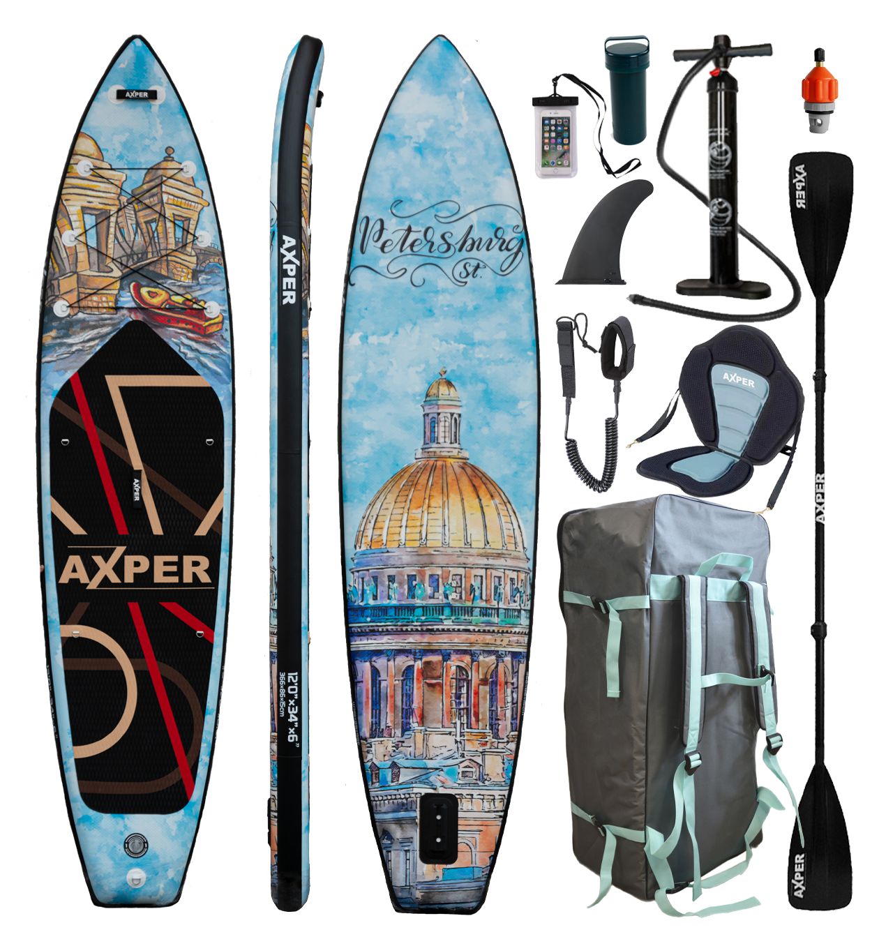 Надувная SUP доска AXPER St.Peterburg 12'0