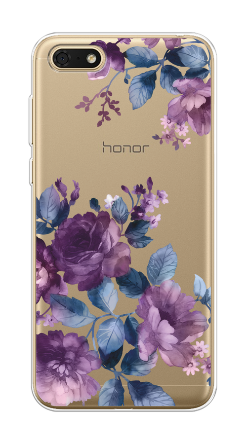 

Чехол на Honor 7A/7A Prime/Y5 Prime 2018/Y5 2018 "Purple Blossoms", Синий;фиолетовый, 65950-1