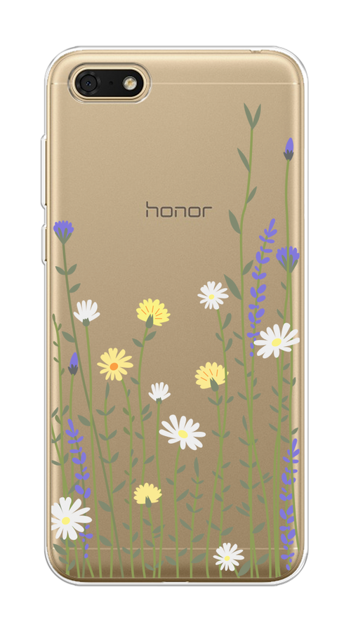 

Чехол на Honor 7A/7A Prime/Y5 Prime 2018/Y5 2018 "Ромашка и лаванда", Зеленый;желтый;прозрачный, 65950-1