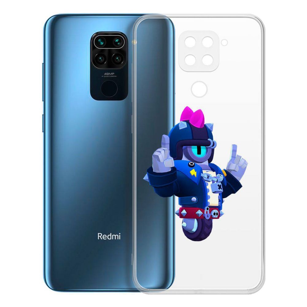 

Чехол-накладка Brawl Stars-Дикий Сту для Xiaomi Redmi Note 9, Прозрачный