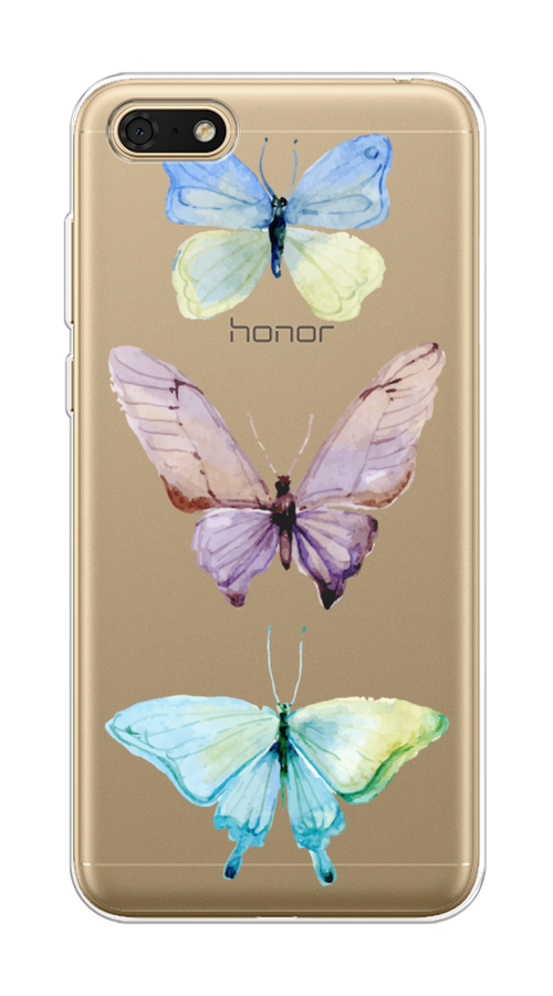 

Чехол на Honor 7A/7A Prime/Y5 Prime 2018/Y5 2018 "Акварельные бабочки", Бирюзовый;розовый, 65950-1