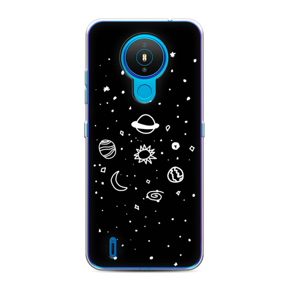 

Чехол на Nokia 1.4 "Дудл солнечной системы", Бежевый;серый, 124550-2