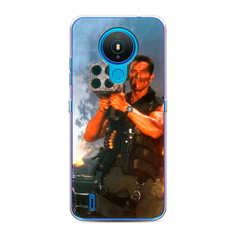 

Чехол на Nokia 1.4 "Арнольд Шварцнеггер с базукой", Голубой;коричневый, 124550-6