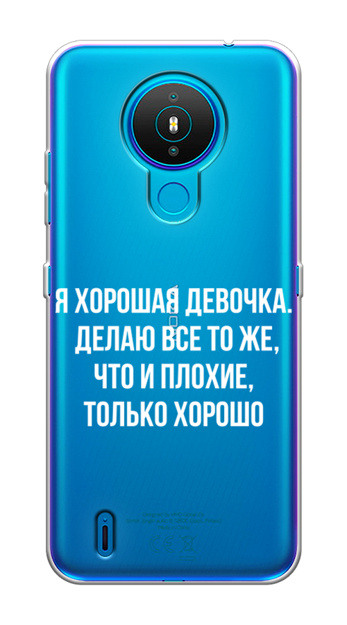 

Чехол на Nokia 1.4 "Хорошая девочка", Серебристый, 124550-6