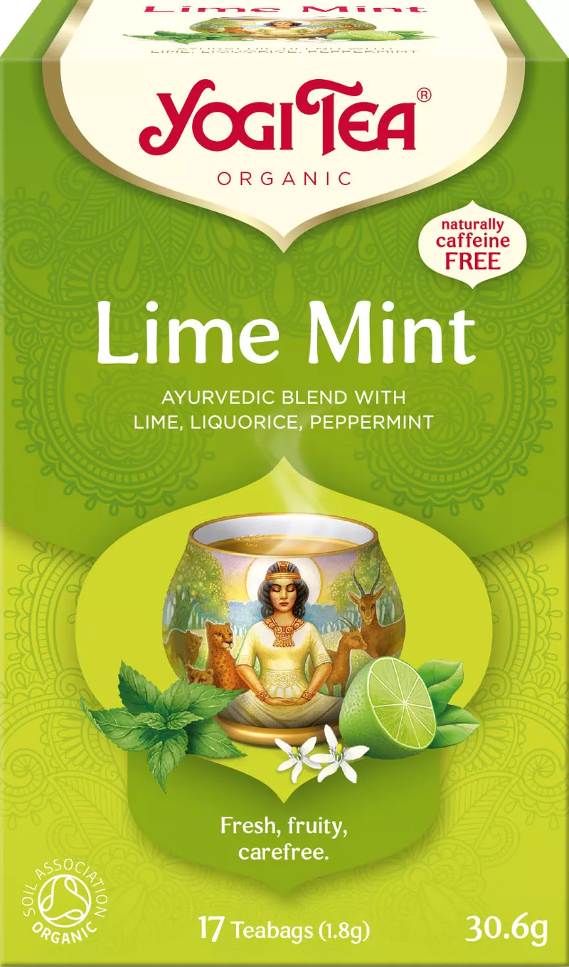 Чай в пакетиках Yogi Tea Lime Mint, Лайм, Солодка, Мята Перечная, 17 пакетиков