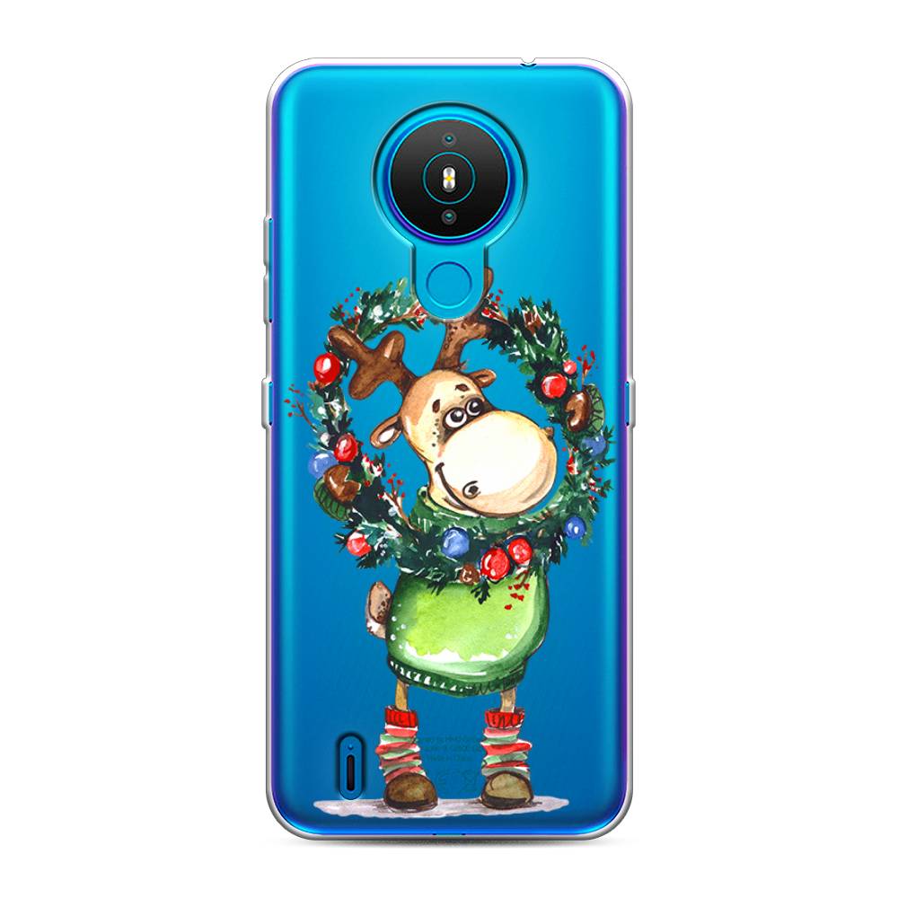

Чехол на Nokia 1.4 "Олень с новогодним венком", 124550-4