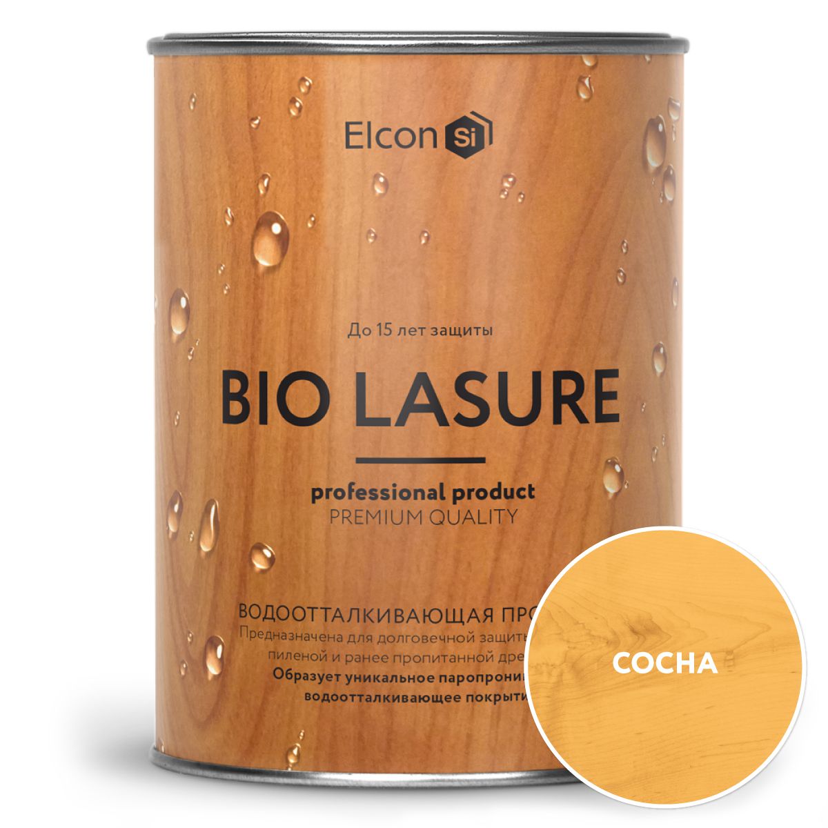 фото Elcon водоотталкивающий антисептик для древесины bio lasure сосна 0,9л 00-00461945