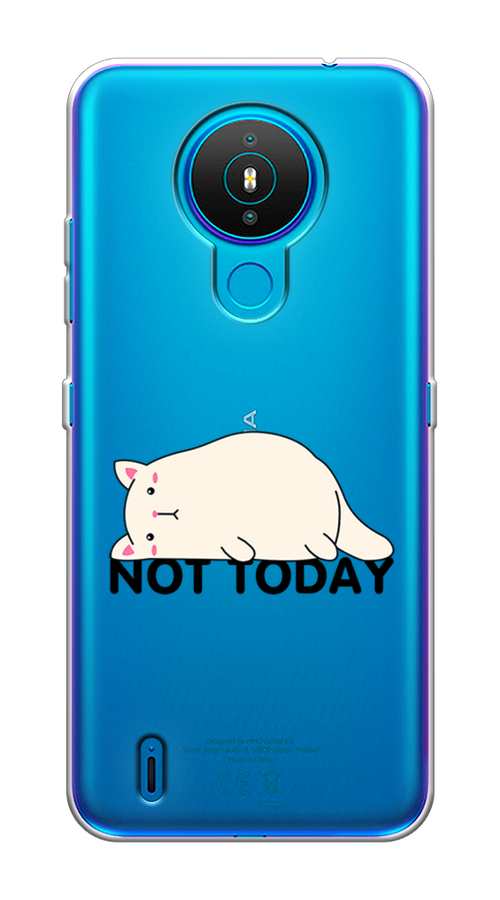 

Чехол на Nokia 1.4 "Cat not today", Белый;розовый;черный, 124550-1