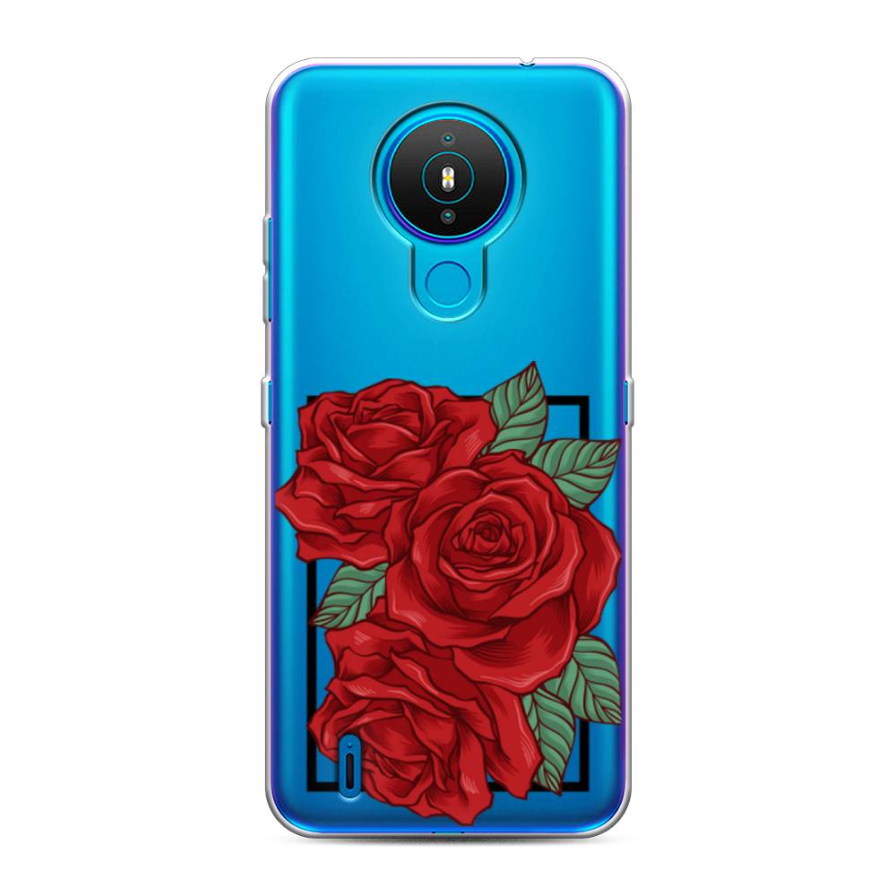 

Чехол на Nokia 1.4 "Три алые розы", Красный, 124550-2