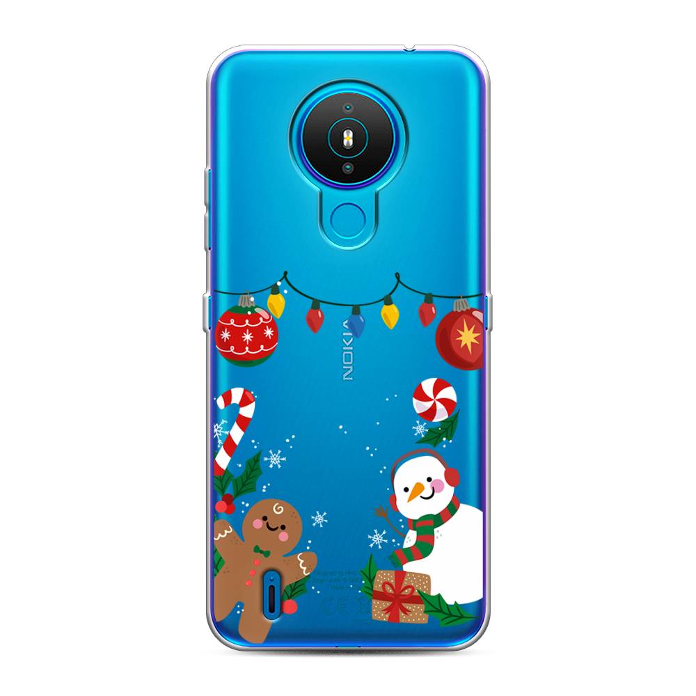 

Чехол на Nokia 1.4 "Новогоднее настроение", Коричневый;красный;зеленый, 124550-5