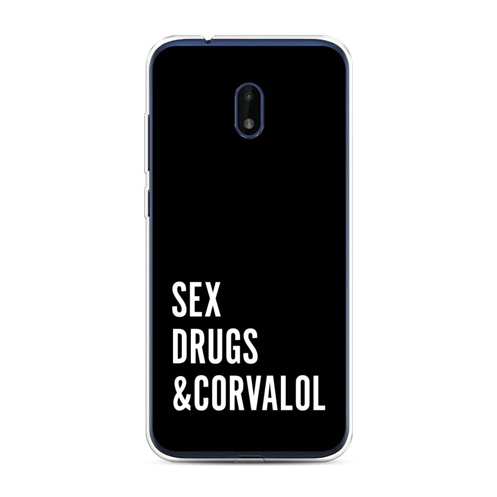 

Чехол на Nokia C1 Plus "Corvalol", Черный;серый;белый, 124650-6