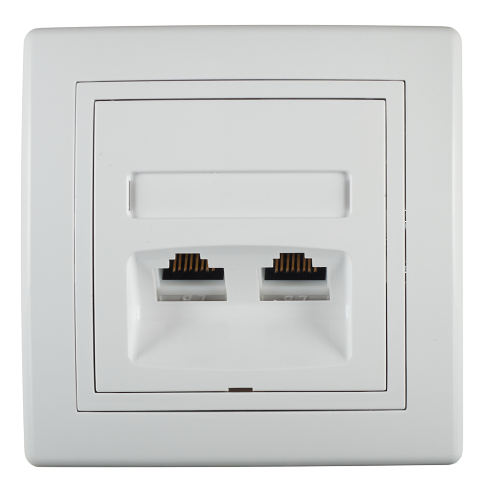 

Розетка компьютерная с рамкой Aling-conel 614.000 белая два модуля RJ45 cat 5e UTP, Белый