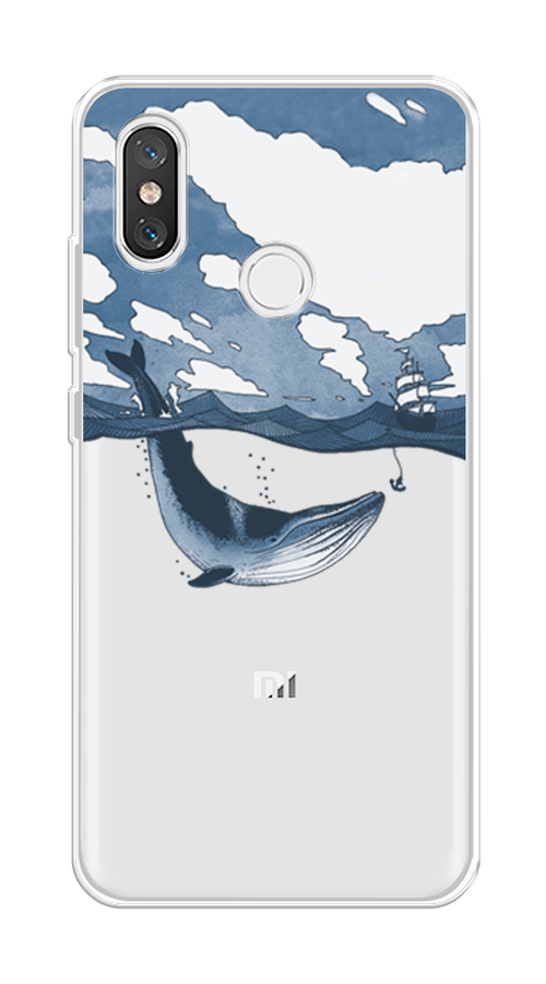 

Чехол на Xiaomi Mi 8 "Большой кит", Синий, 33550-1