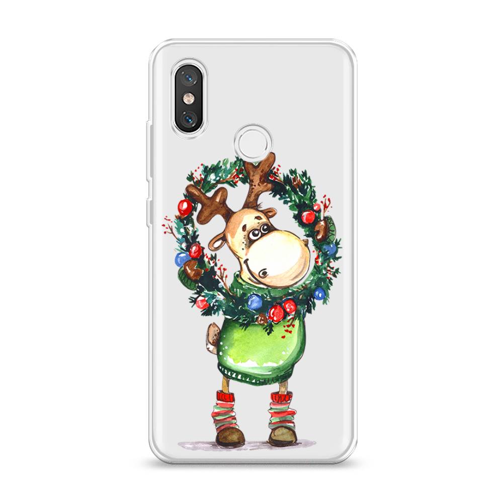 

Чехол на Xiaomi Mi 8 "Олень с новогодним венком", 33550-4