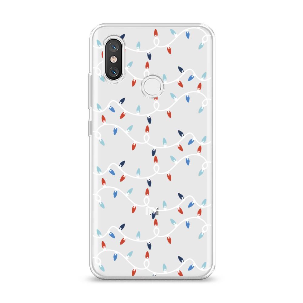 

Чехол на Xiaomi Mi 8 "Разноцветная гирлянда", Белый;красный;синий, 33550-5