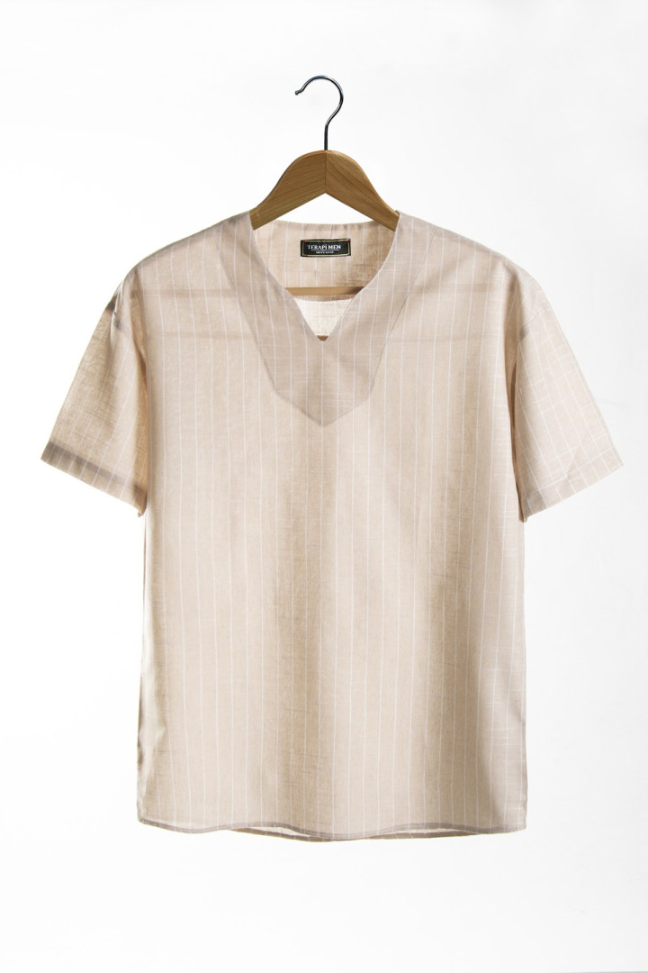 

Рубашка мужская Terapi Men 26175 бежевая 2XL (доставка из-за рубежа), 26175