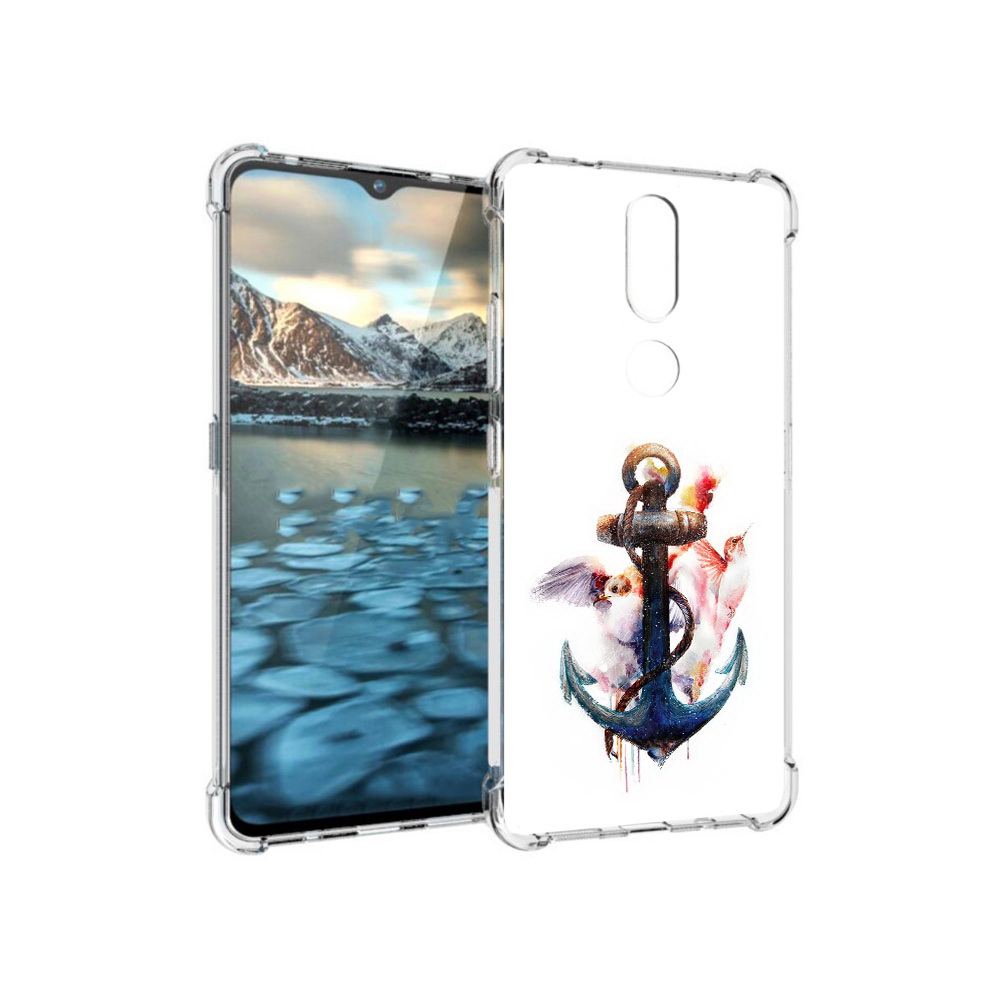 

Чехол MyPads Tocco для Nokia 2.4 якорь с птицами (PT227049.107.703), Прозрачный, Tocco