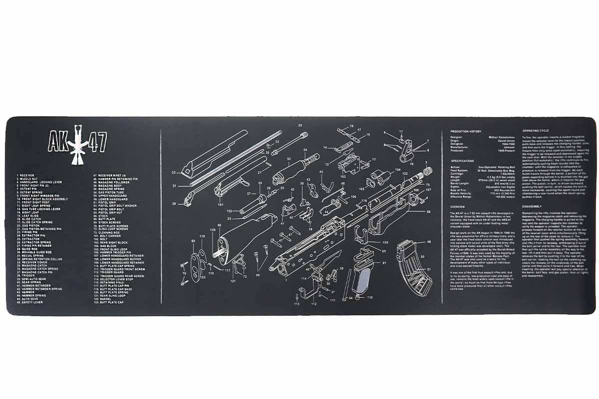 фото Коврик для чистки оружия target gun ак-47 90x30 см nobrand