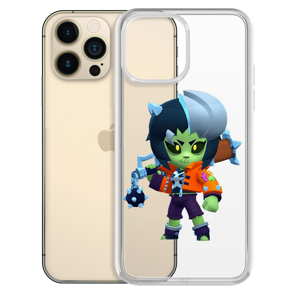 

Чехол-накладка Brawl Stars-ЗомБиби для iPhone 13 Pro Max, Прозрачный