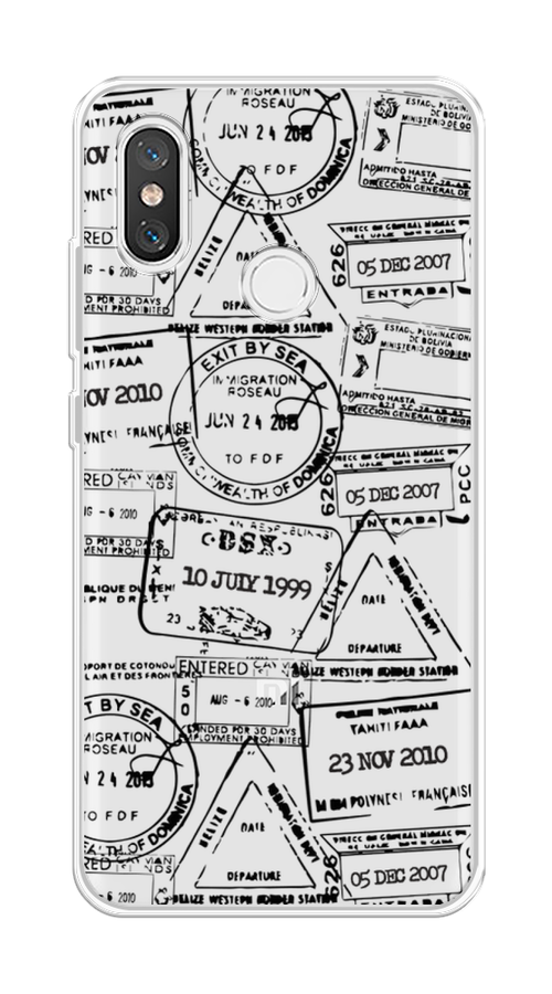 

Чехол на Xiaomi Mi 8 "Visa stamps 2", Белый;черный;серый, 33550-2