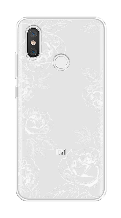 

Чехол на Xiaomi Mi 8 "Розы графика", Черный;серый, 33550-2