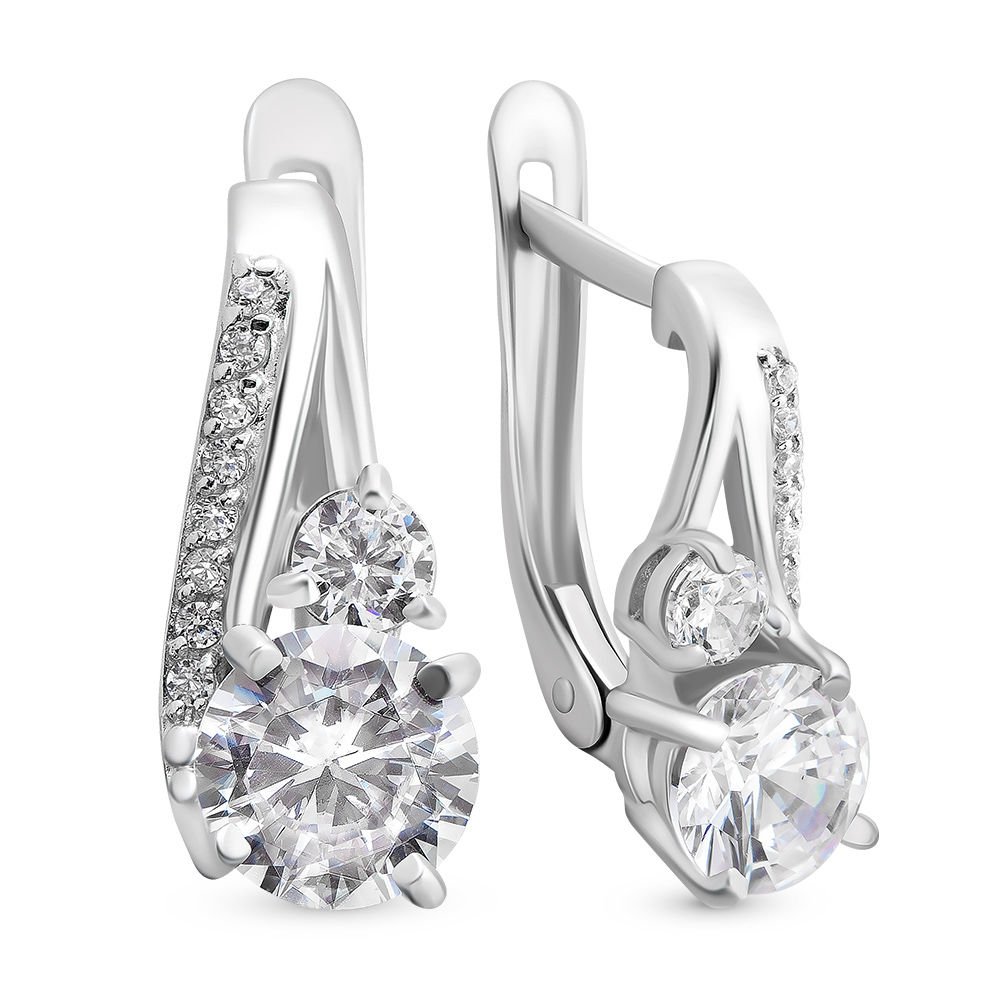 

Серьги из серебра 585Gold 702005832, фианит/фианит, 702005832