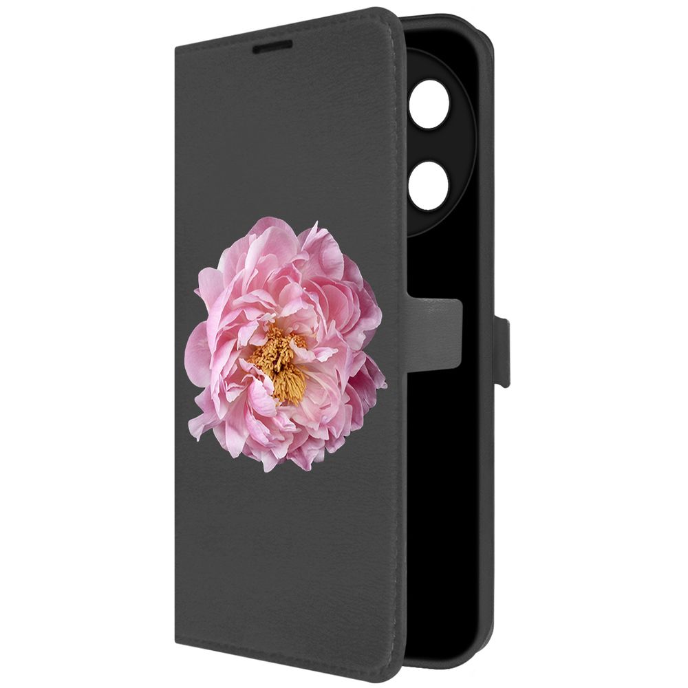 

Чехол-книжка Krutoff Eco Book для TECNO Camon 30 Pro 5G Розовый пион (черный)