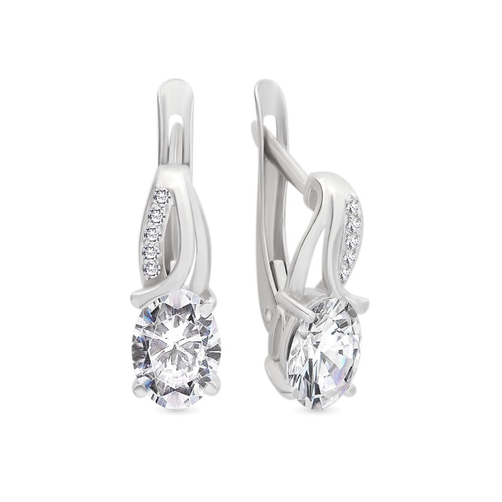 

Серьги из серебра 585Gold 702005879, фианит/фианит, 702005879