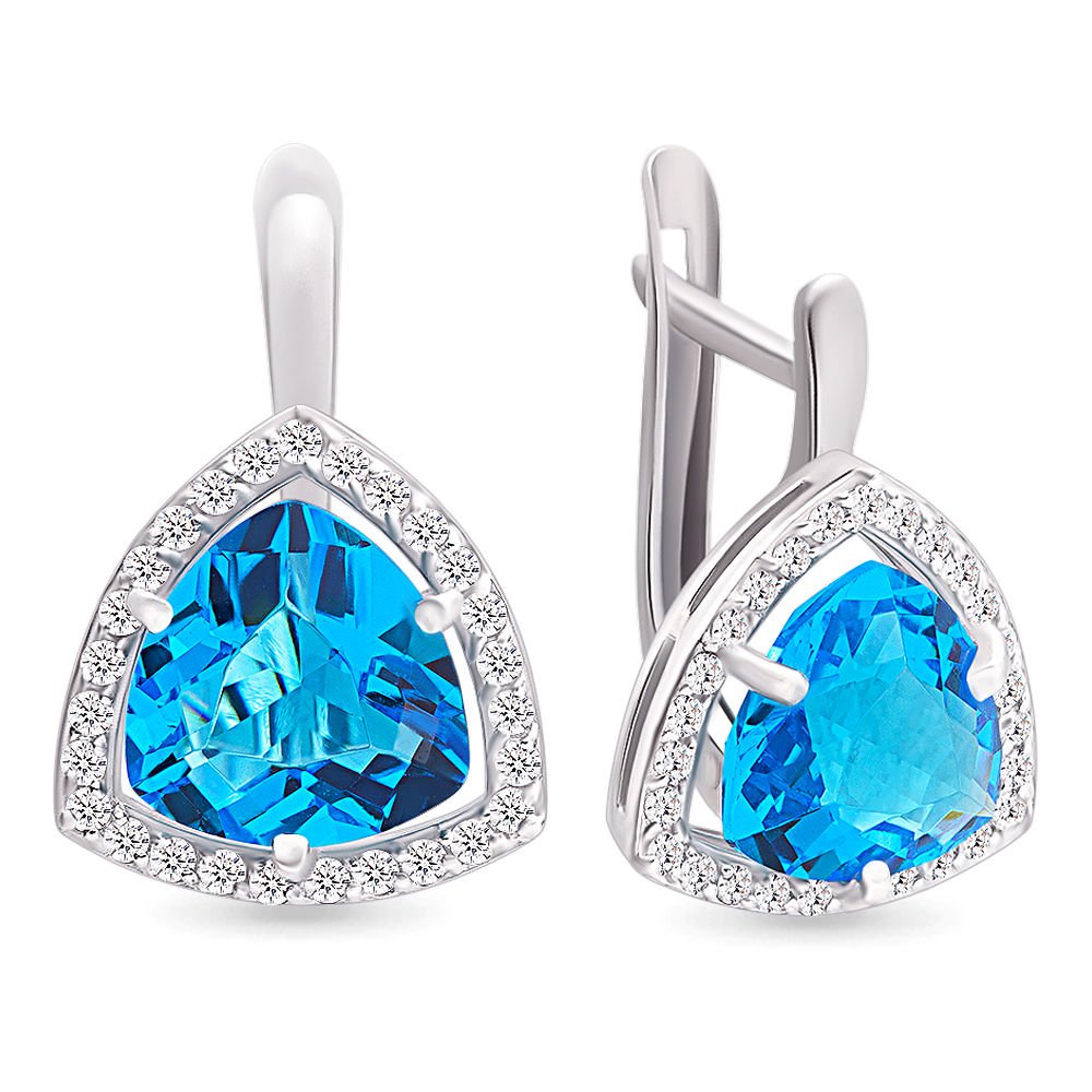 

Серьги из серебра 585Gold 702005860, фианит/фианит, 702005860