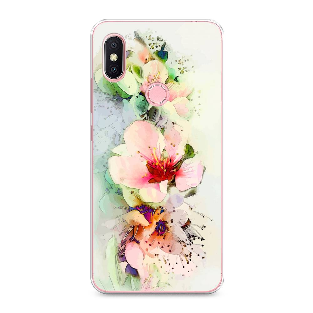 

Чехол на Xiaomi Redmi S2 (Redmi Y2) "Нежные цветы", Зеленый;розовый, 33650-2