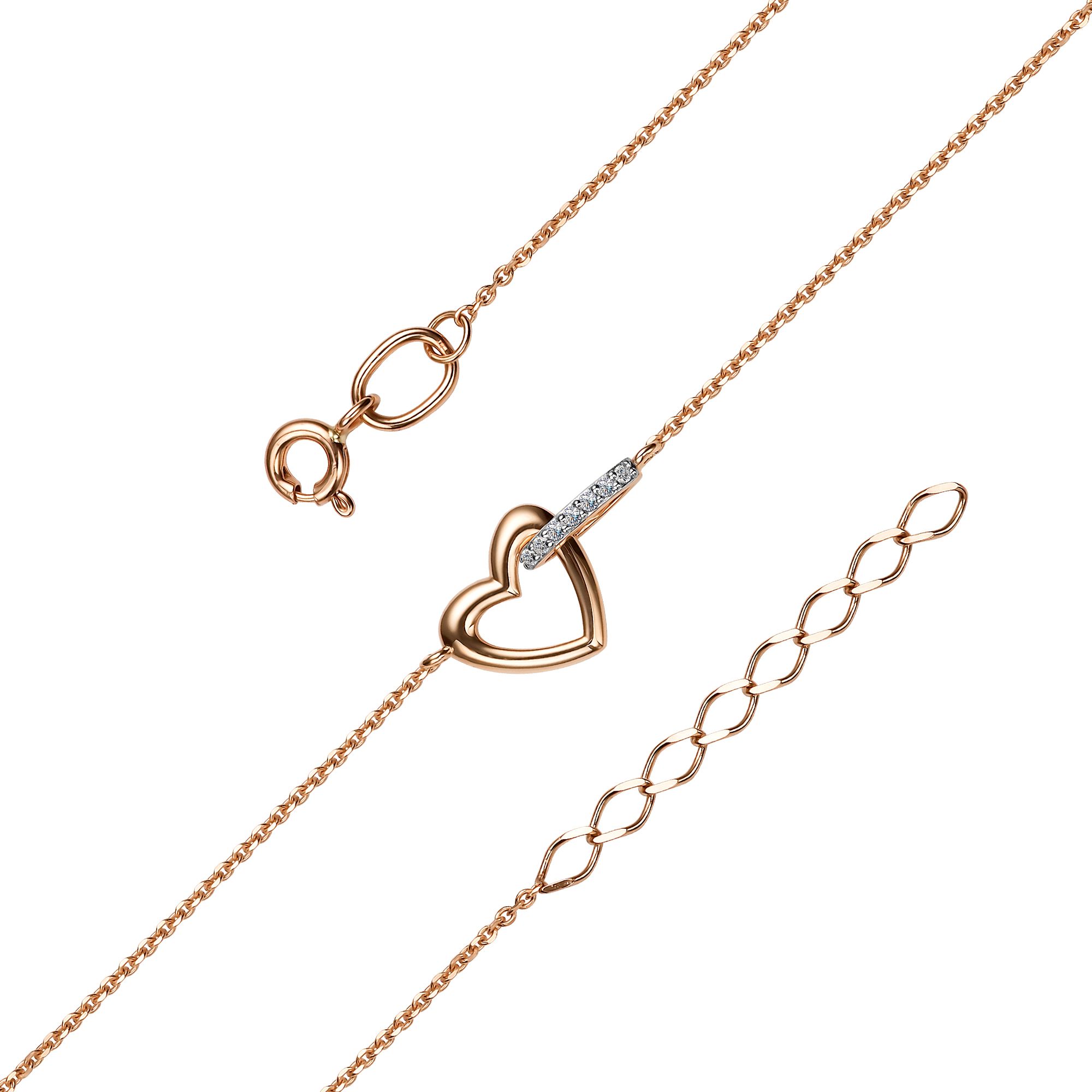 

Браслет из красного золота без вставки р. 16-19 Алькор 54722-100_16-19, 54722-100_16-19