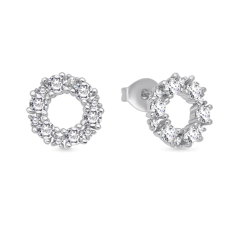 

Серьги пусеты из серебра 585Gold 702006049, фианит/фианит, 702006049